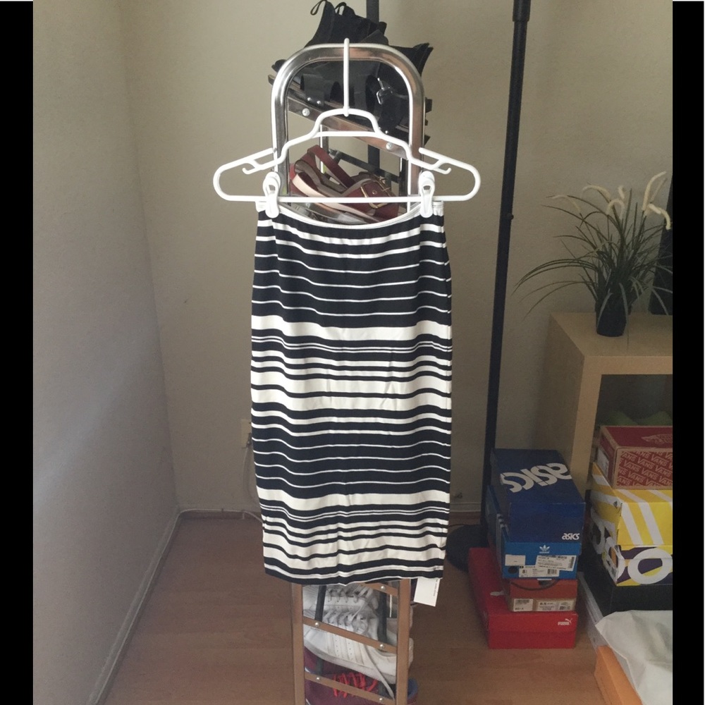 American Apparel Striped Midi Skirt
